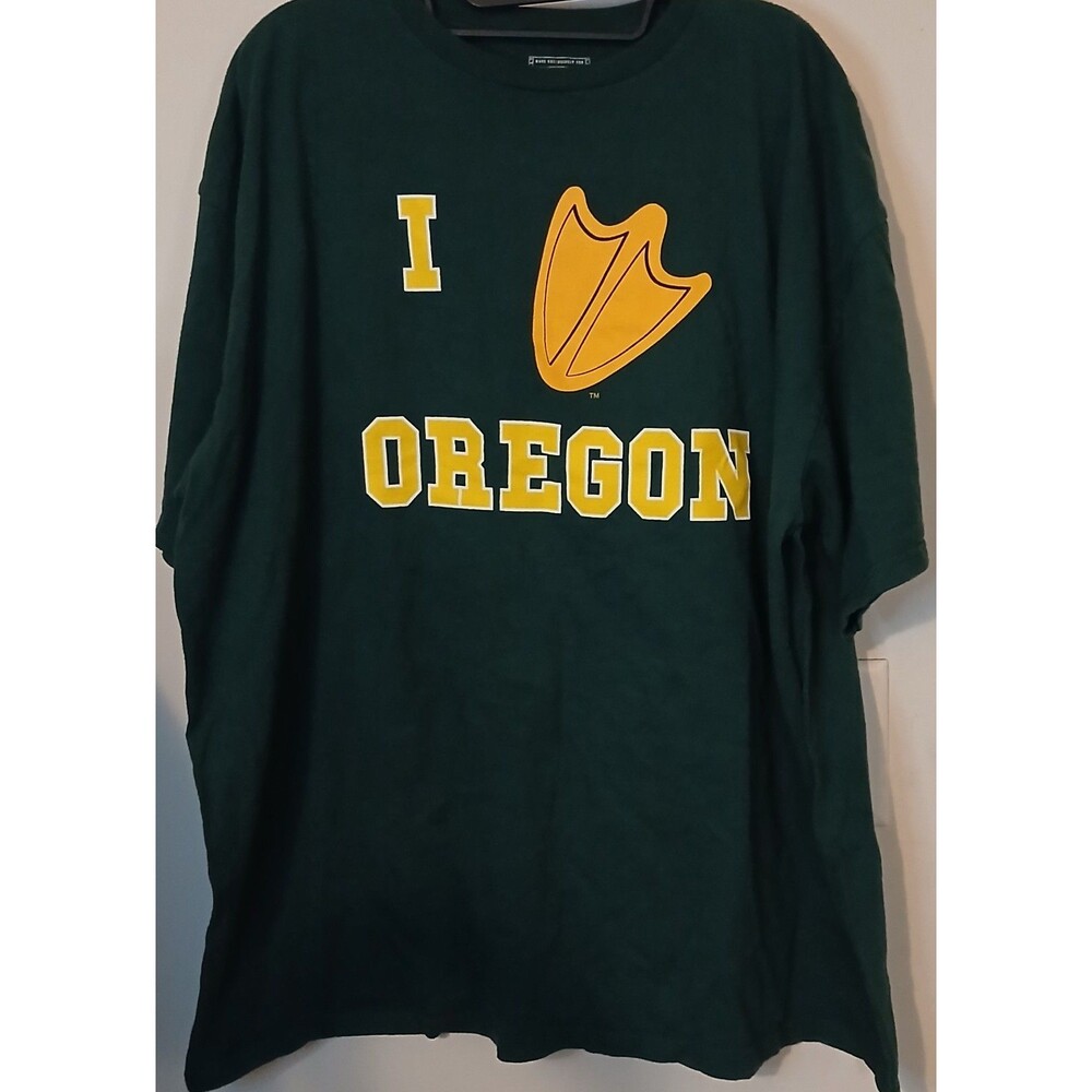 Oregon Ducks Shirt Mens XXL Champs Y2K I Love Oregon Duck Foot Graphic Tee